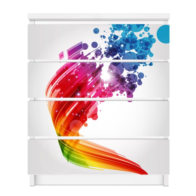 Láminas adhesivas en multicolor Rainbow Wave And Bubbles