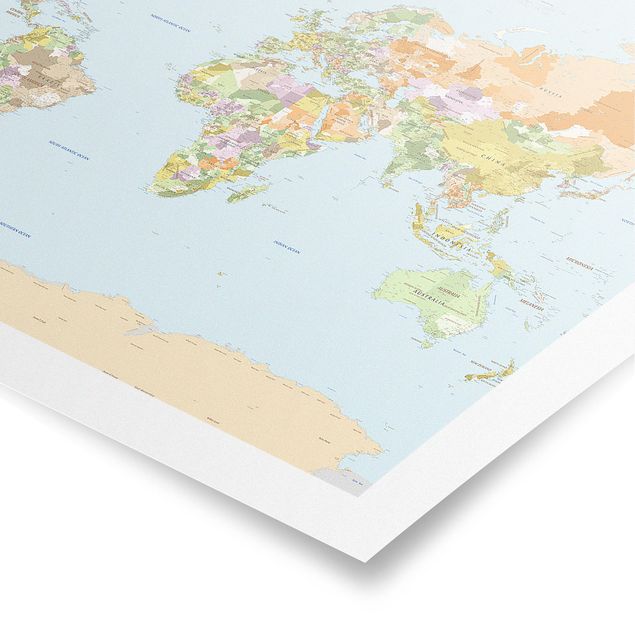 Cuadros multicolor Political World Map