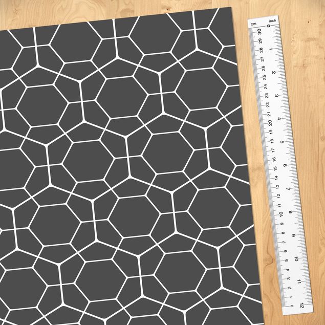 Láminas de vinilo Anthracite Geometric Diamond Honeycomb Pattern