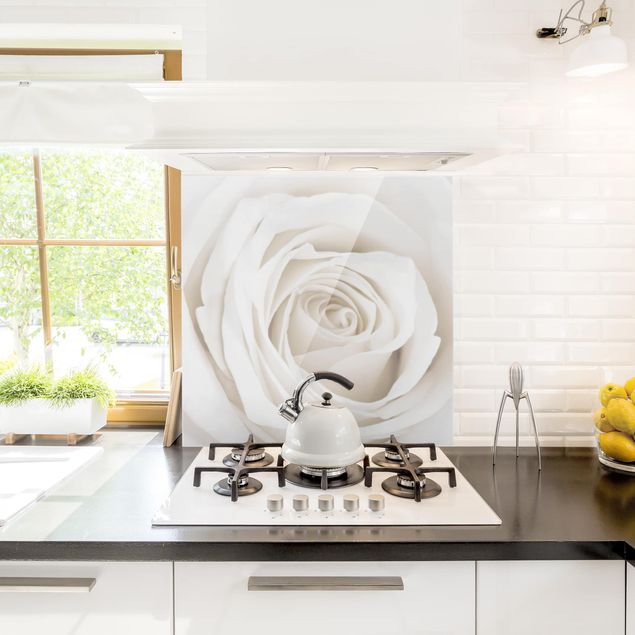 Panel antisalpicaduras cocina efecto madera Pretty White Rose