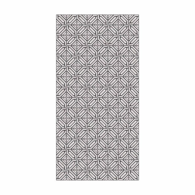 Alfombras modernas Tile Pattern Rhomboidal Geometry Black