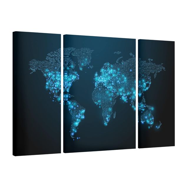 Lienzos de mapamundi Connected World World Map