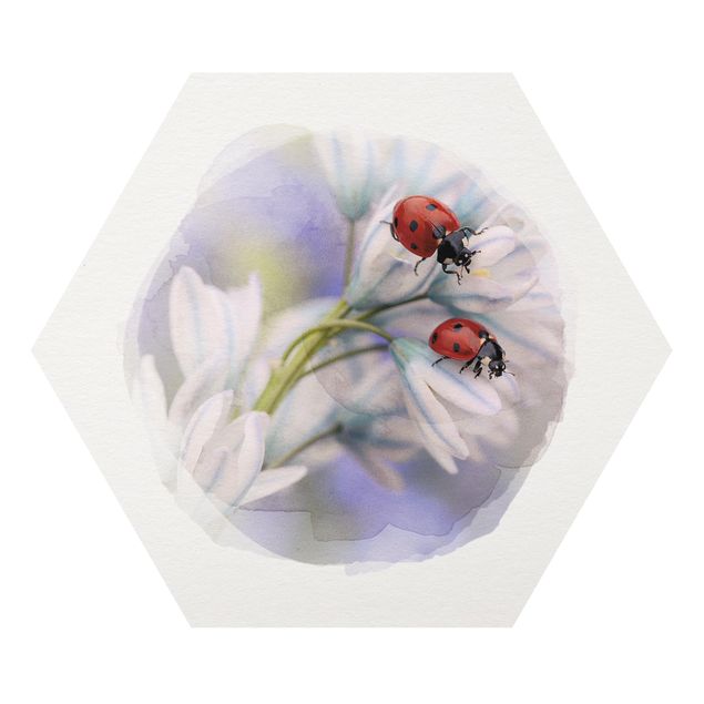 Cuadros modernos Water Colours - Ladybug Couple