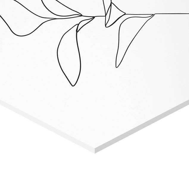 Cuadros modernos Line Art Plant Leaves Black And White