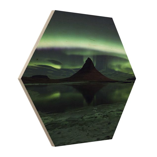 cuadros hexagonales Northern Lights In Iceland