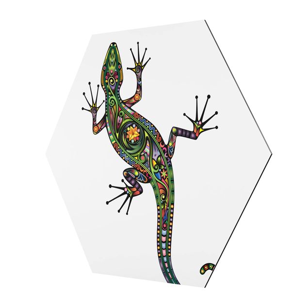 cuadro hexagonal Gecko Pattern