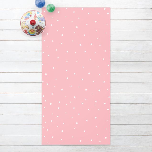 Alfombra exterior Drawn Little Dots On Pastel Pink