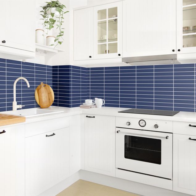 Salpicaderos de cocina monocromático Metro Tiles - Dark Blue