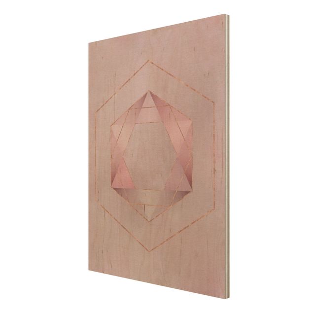 Cuadros Geometry In Pink And Gold I
