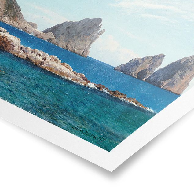 Cuadro con paisajes Albert Bierstadt - Rowing off the Rocks