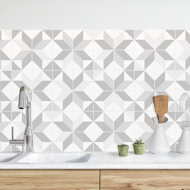 Decoración de cocinas Star Shaped Tiles - Grey
