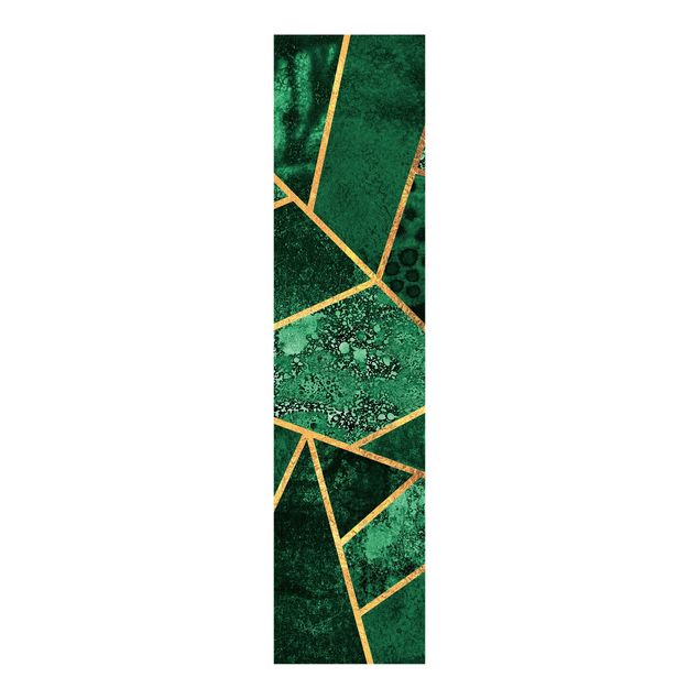 Paneles japoneses patrones Dark Emerald With Gold