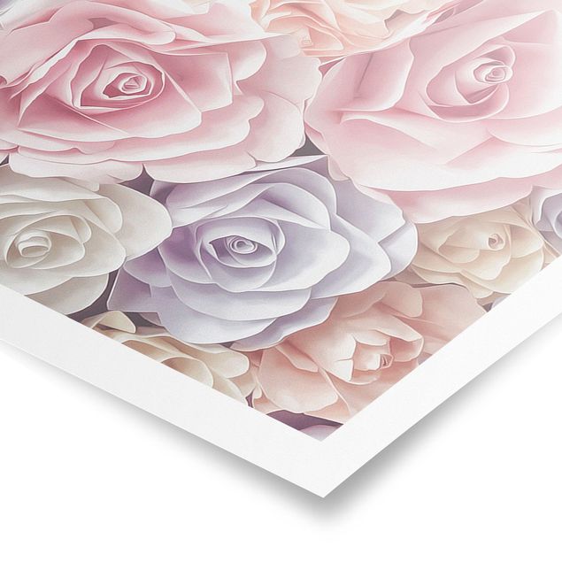 Cuadros decorativos Pastel Paper Art Roses