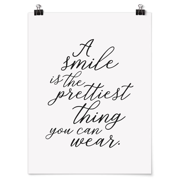 Cuadros con frases A Smile Is The Prettiest Thing