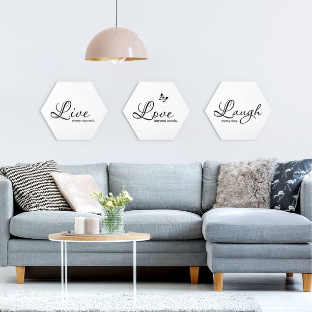 Cuadros frases Live Laugh Love
