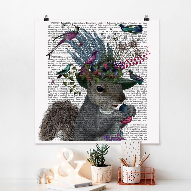 Póster frases Fowler - Squirrel With Acorns