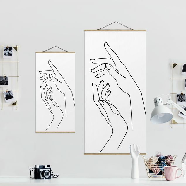 Cuadros en blanco y negro Line Art Hands