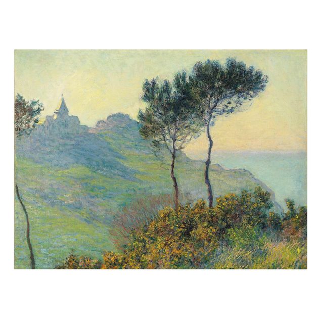 Lienzos de montañas Claude Monet - The Church Of Varengeville At Evening Sun