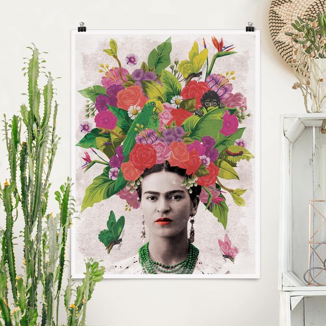 Decoración en la cocina Frida Kahlo - Flower Portrait