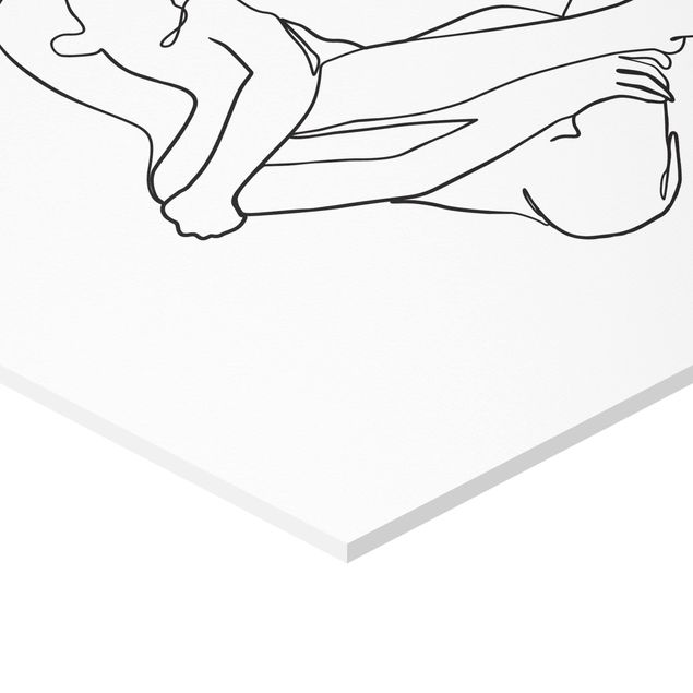 Cuadros modernos Line Art Woman Nude Black And White