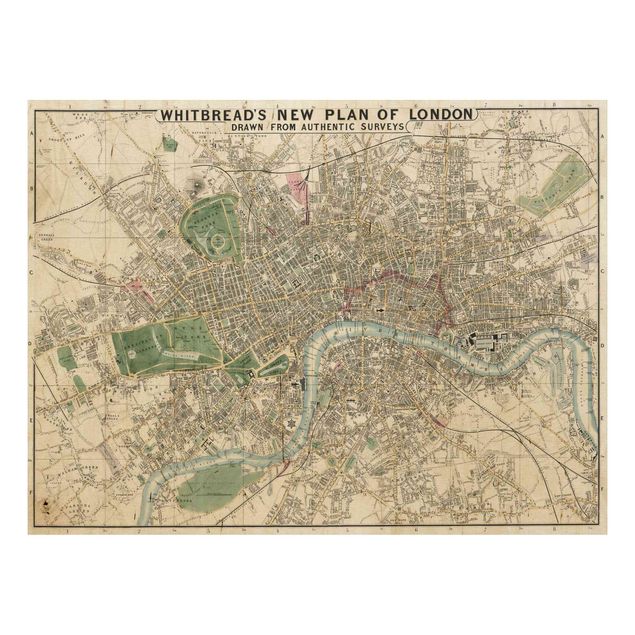 Cuadros vintage madera Vintage Map London