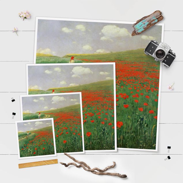 Cuadros de plantas Pál Szinyei-Merse - Summer Landscape With A Blossoming Poppy