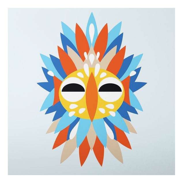 Cuadros India Collage Ethnic Mask - Parrot