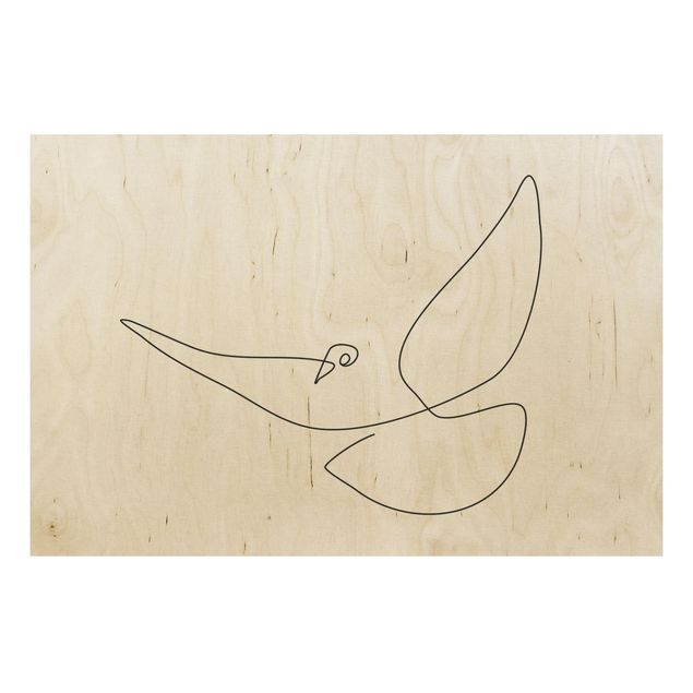 Cuadros en madera Dove Line Art