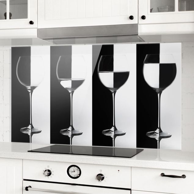 Decoración cocina Wine Glasses In Black & White