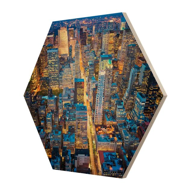 Hexagon Bild Holz - Midtown Manhattan