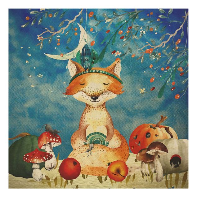 Cuadros Uta Naumann Watercolour Fox In Moonlight