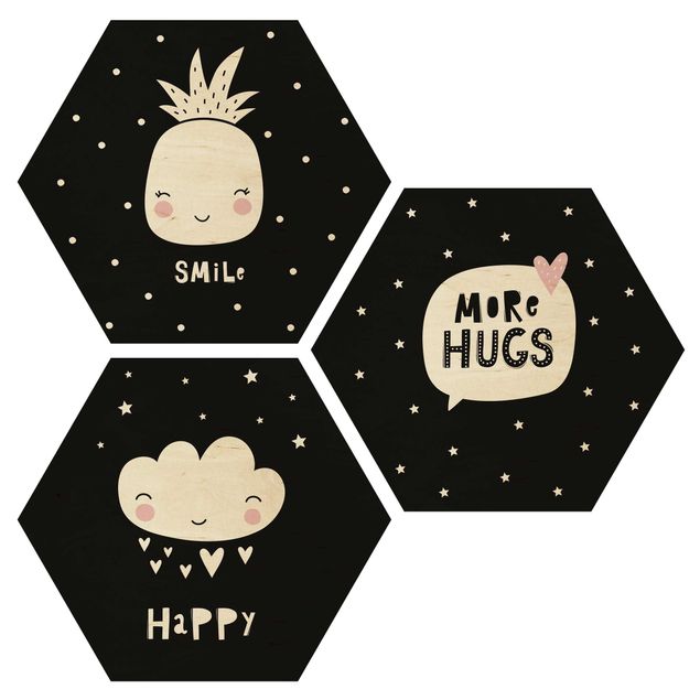 cuadro hexagonal Happy Smile Hugs