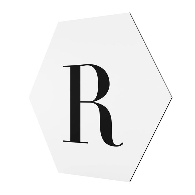 cuadros hexagonales Letter Serif White R
