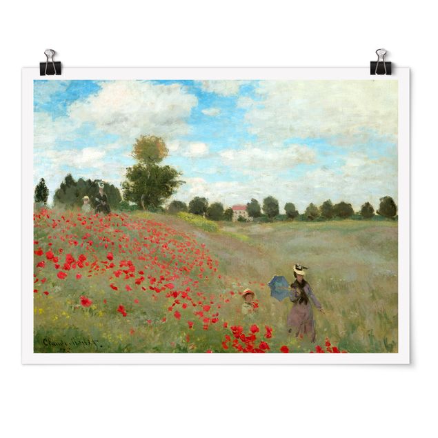 Láminas cuadros famosos Claude Monet - Poppy Field Near Argenteuil