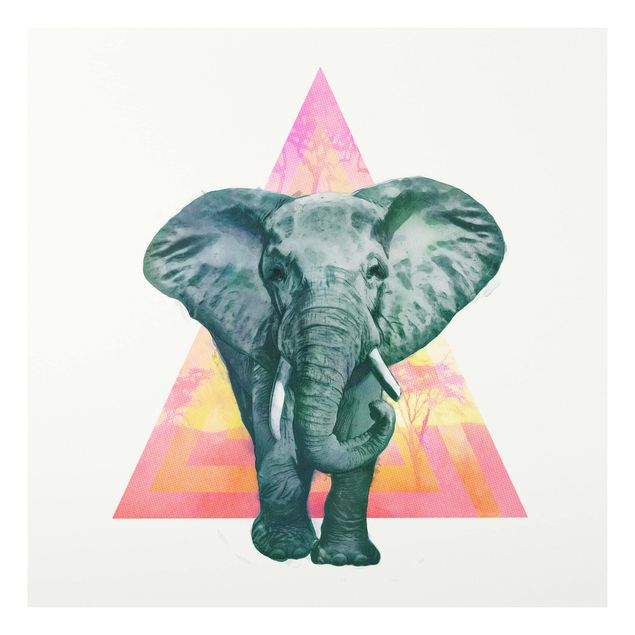 Cuadros de elefantes Illustration Elephant Front Triangle Painting