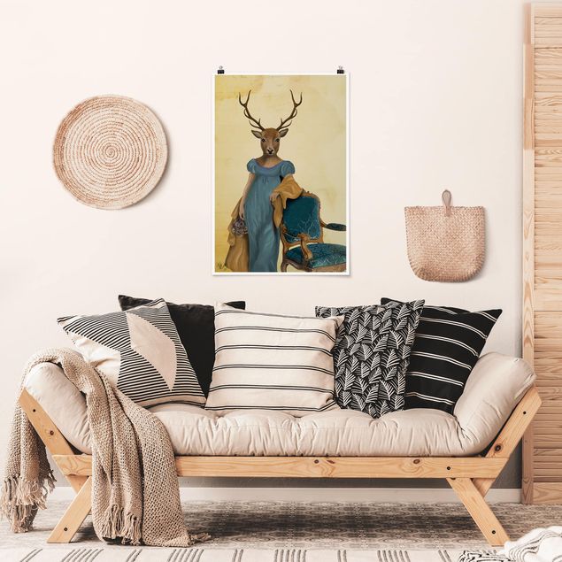Cuadros ciervos Animal Portrait - Deer Lady