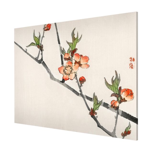 Cuadros plantas Asian Vintage Drawing Cherry Blossom Branch
