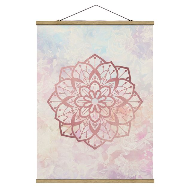 Cuadros zen para baños Mandala Illustration Flower Rose Pastel