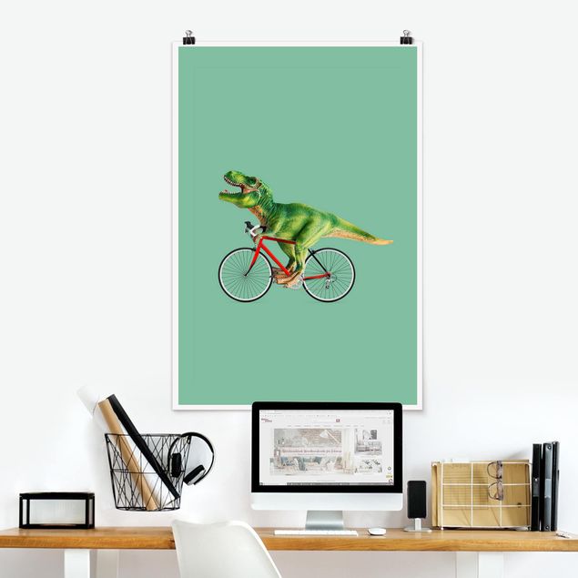 Decoración en la cocina Dinosaur With Bicycle