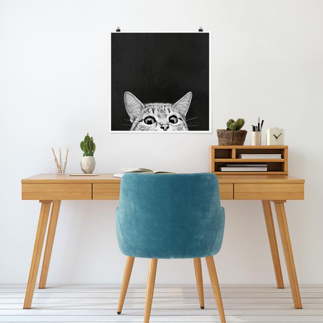 Cuadros de gatos Illustration Cat Black And White Drawing