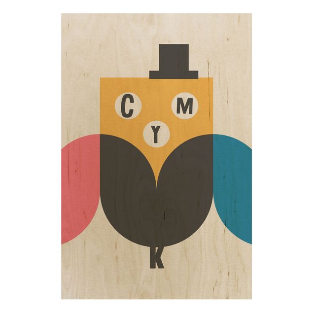 Cuadros de Kubistika CMYK Owl Graphic Art