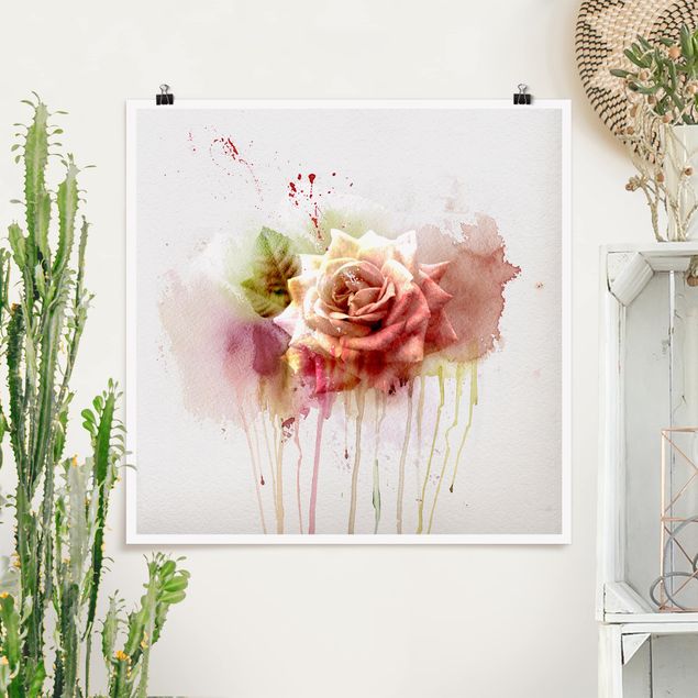 Lámina de flores Watercolour Rose