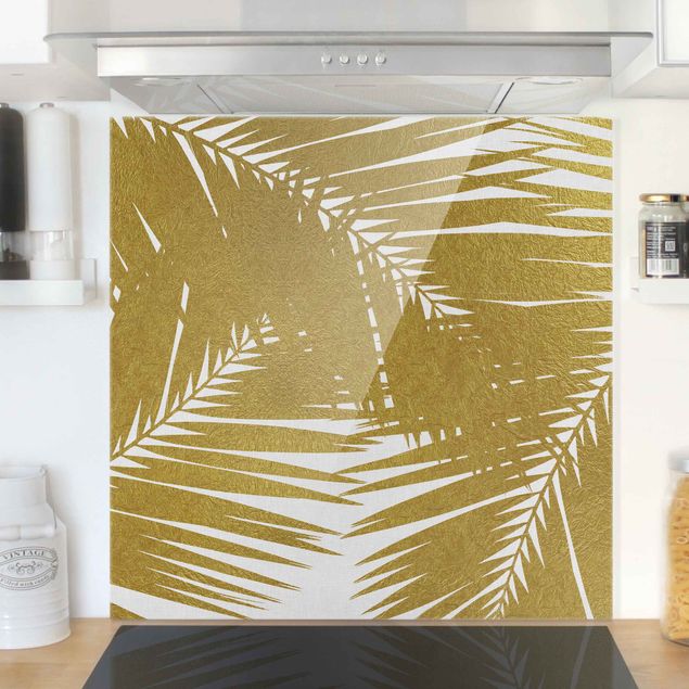 Decoración de cocinas View Through Golden Palm Leaves