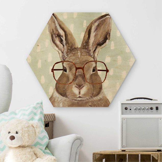 Decoración habitacion bebé Animals With Glasses - Rabbit