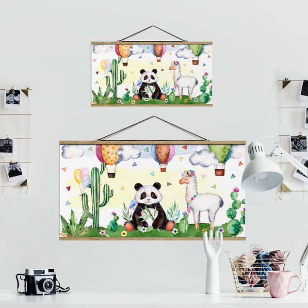 Cuadros Panda And Lama Watercolour