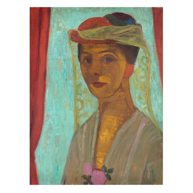 Lienzos de cuadros famosos Paula Modersohn-Becker - Self-Portrait with a Hat and Veil