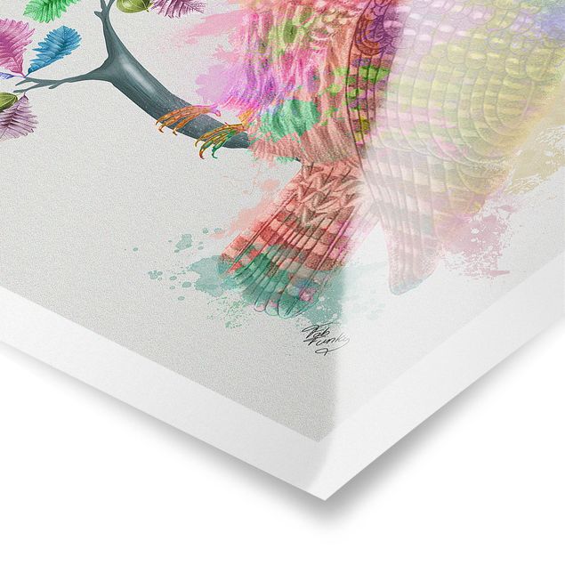 Láminas decorativas para pared Rainbow Splash Owl