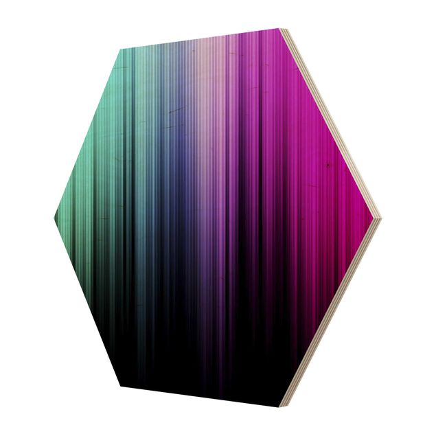 Hexagon Bild Holz - Rainbow Display