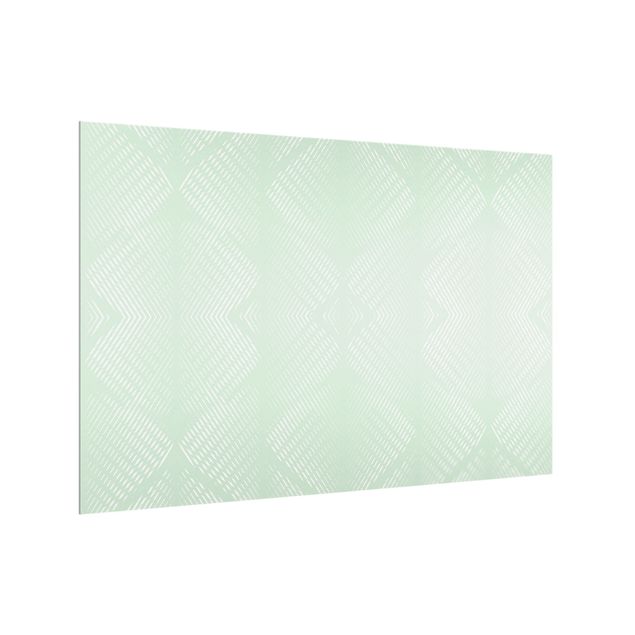 panel-antisalpicaduras-cocina Rhombic Pattern With Stripes In Mint Colour