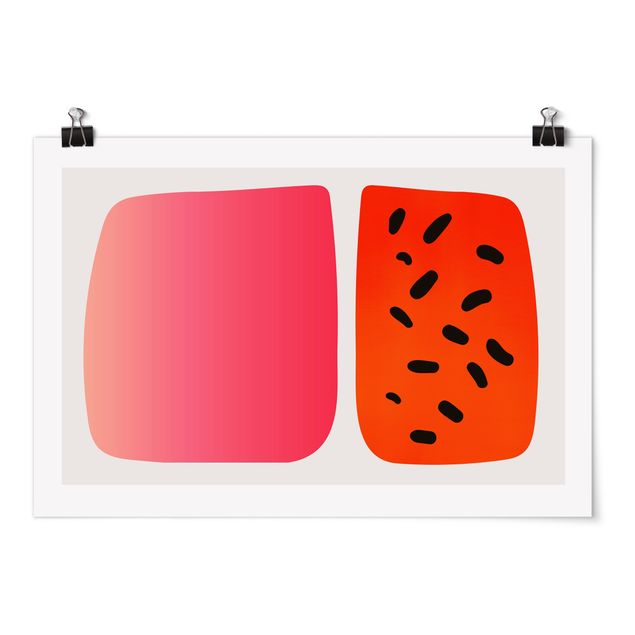 Láminas de cuadros famosos Abstract Shapes - Melon And Pink